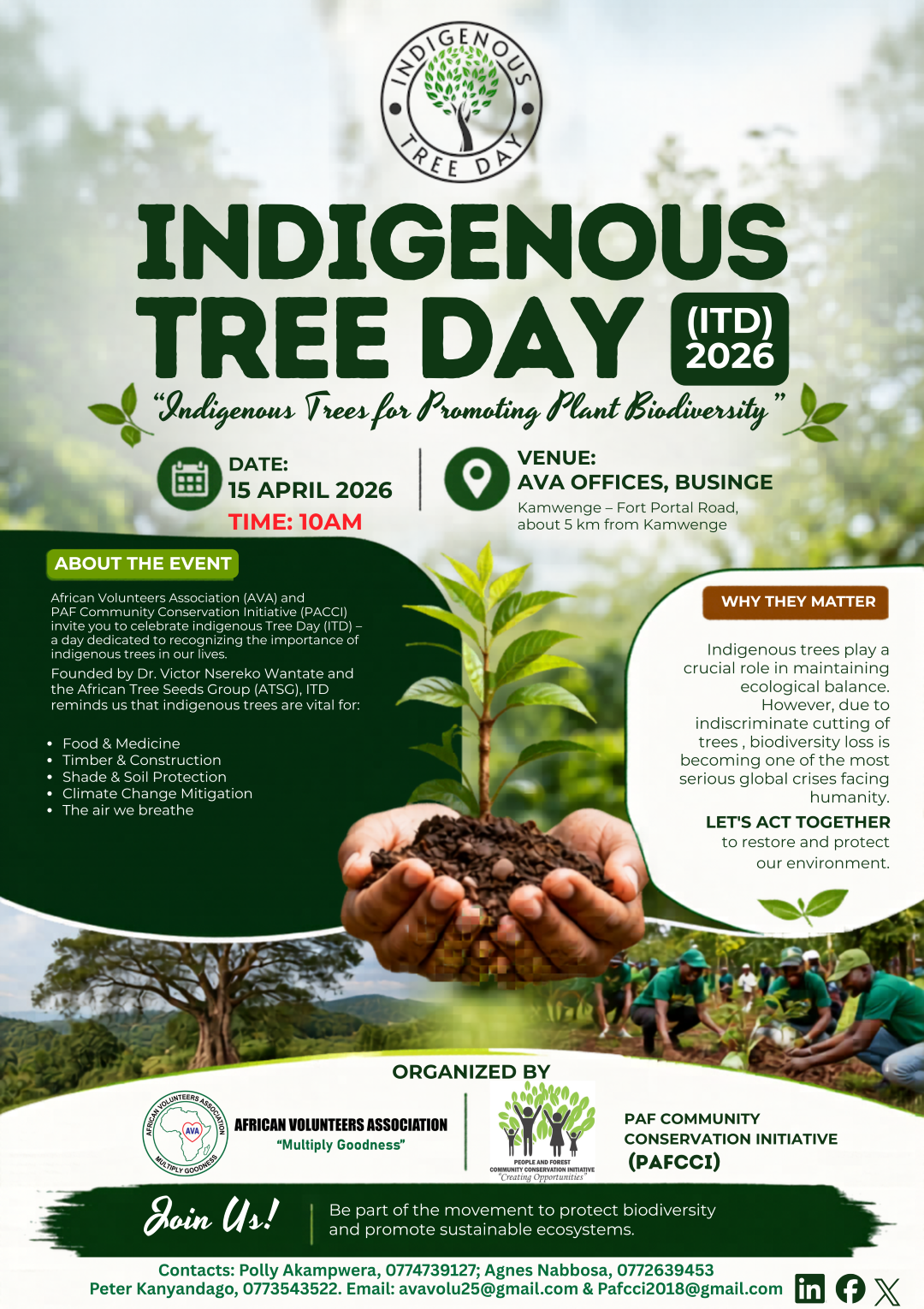 Invitation To Celebrate The Indigenous Tree Day At Businge, Kamwenge, On 15 April 2026